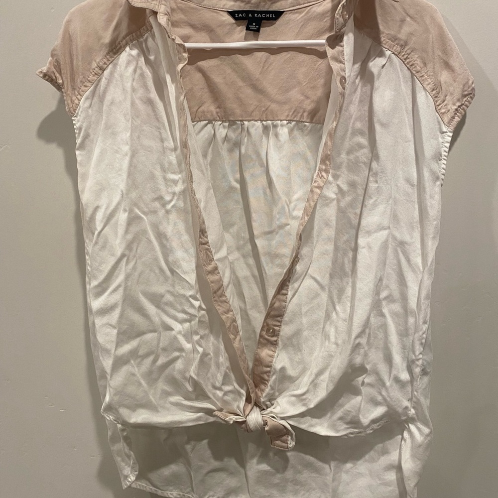 Zac & Rachel Women's Cream and Tan Blouse